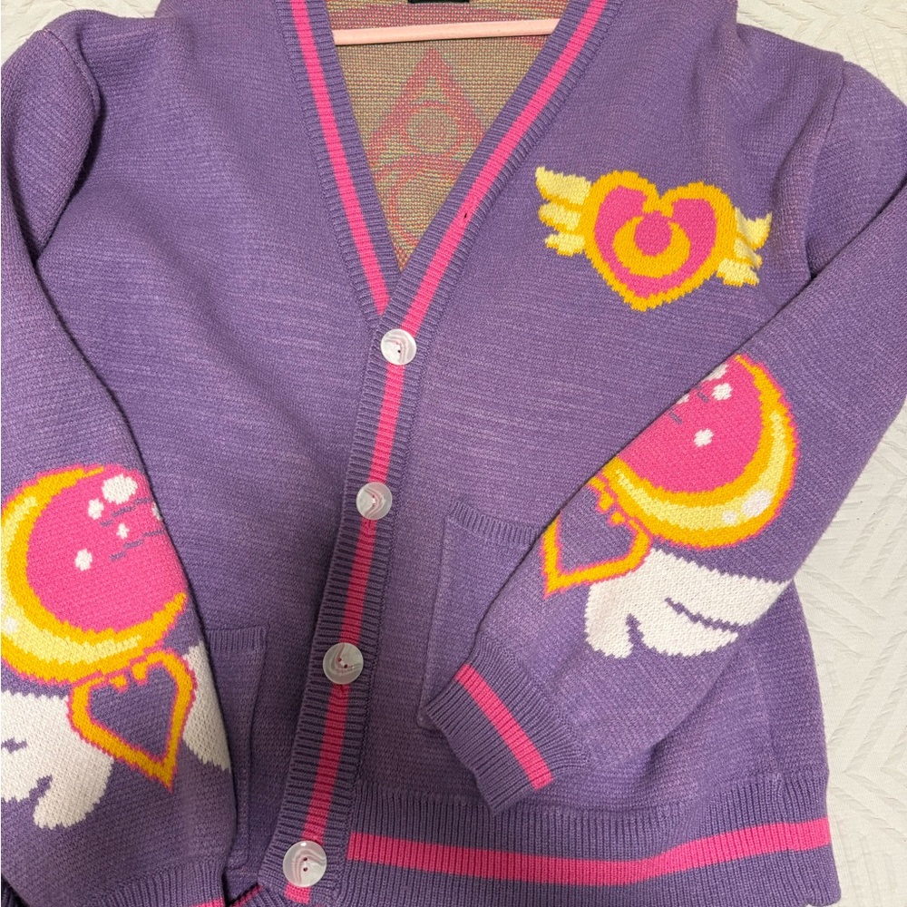 Steady Hands Purple CardCaptor Sakura Cardigan with Heart and Wing Design
